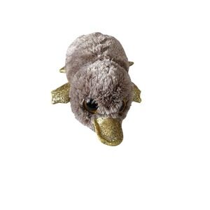 TY Beanie Boo- Perry the Platypus 8" Gold Glitter Feet & Eyes